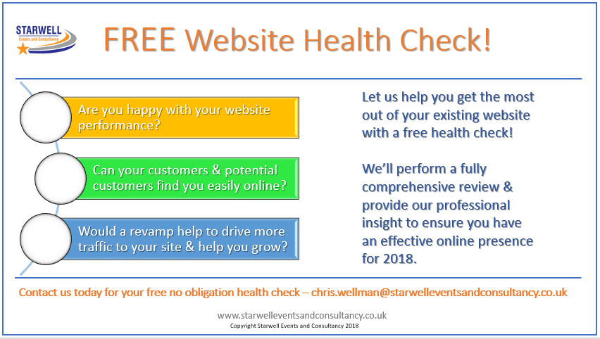 Flyer with website health check benefits