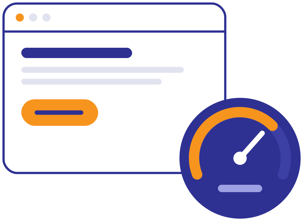 Website review with a speed gauge