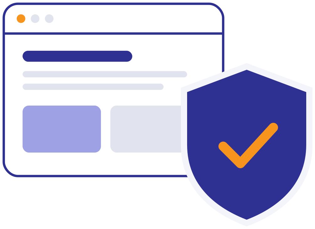 Website protected by a security shield